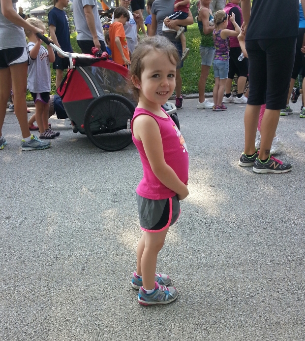 [July] Brenna ran her first race this summer. As you can see, she wasn't intimidated by the tough competition.