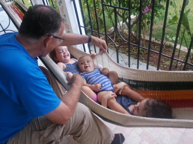 More fun on the hammock, this time with baby brother on board.