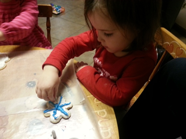 ...and decorating Christmas cookies.
